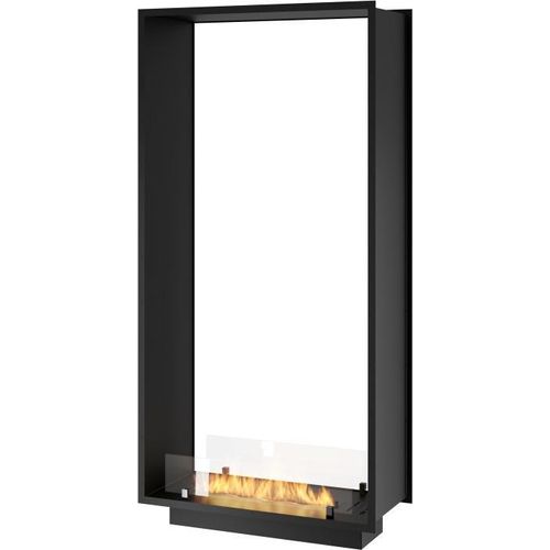 Bioethanol-Kamin 2Side 1600 Slim Vert Einbau mit zwei Fronten - Mattschwarz, mit Glas, 1,2L Brenner, Modernes Design