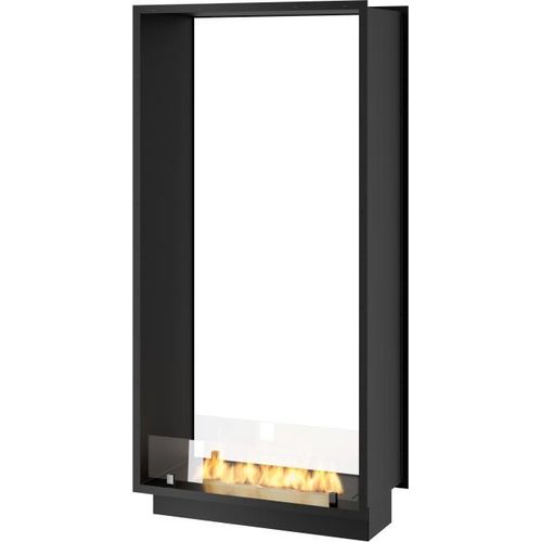 Bioethanol-Kamin 2Side 1400 Slim Vert Einbau mit zwei Fronten - Mattschwarz, mit Glas, 1,2L Brenner, Modernes Design