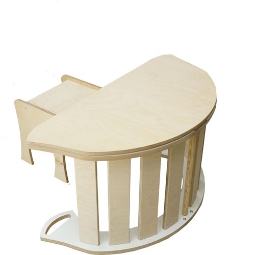 Skyline Kletterbogen Klettergerüste Kletterdreieck Baby Kletterwippe Holzbogen für Kinder Montessori Lack Klappbar Tisch, mod.C, 113x51x56cm, Weiß