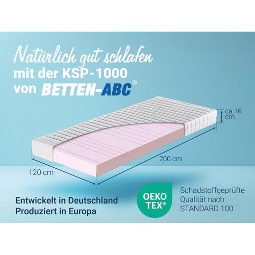 Betten-ABC KSP-1000 9-Zonen-Kaltschaummatratze Das Original, 16 cm Höhe, Größe: 120x200, Härtegrad: H3