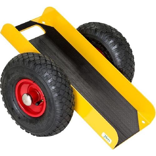 Plattenroller mit Gummimatte 490 x 380 x 260, 200 kg - gelb Luftreifen
