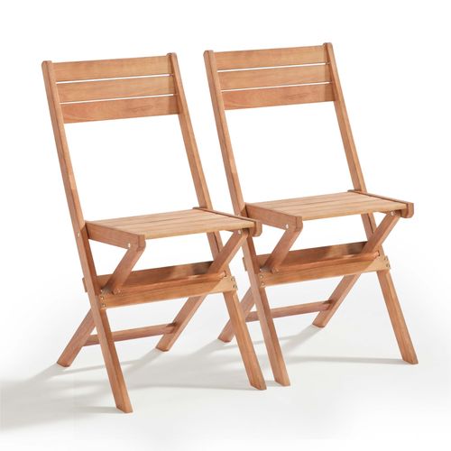 Set von 2 klappbaren Stühlen aus Eukalyptusholz - Oviala Sete