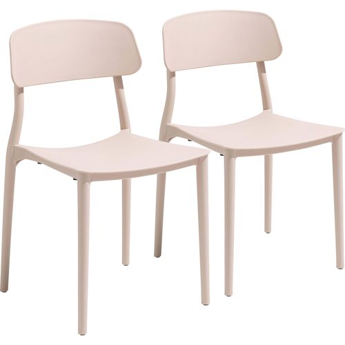 Set aus zwei Stühlen aus Polypropylen in rosa - Oviala Sofia
