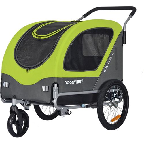 DOGGYHUT Large Fahrradanhänger & Hundebuggy 2 in 1 für Hunden bis 35kg Hundeanhänger Jogger Hundewagen mit Feststellbremse