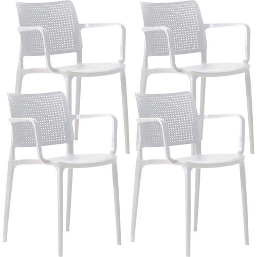 Set aus 4 weißen Terrassenstühlen aus Kunststoff - Oviala Riga