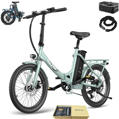 City E-Bike 20 zoll 155 - 195 cm Rostfreie Aluminiumlegierung 36 V 18,2 Ah 655,2 Wh bis zu 150 - 190 km Wasserdicht IPX4 mit 7 Gang, Grün
