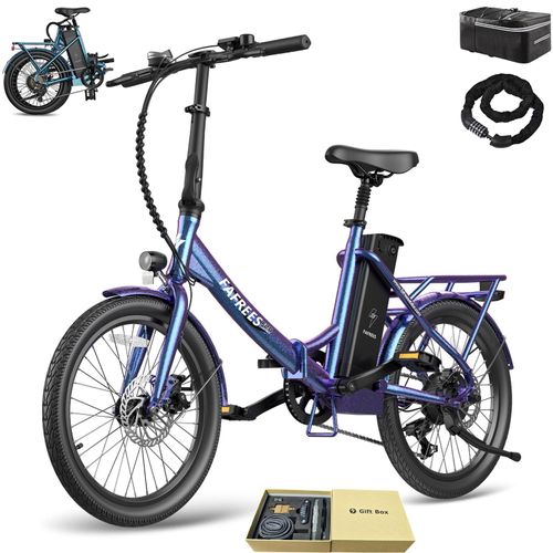 City E-Bike 20 zoll 155 - 195 cm Rostfreie Aluminiumlegierung 36 V 18,2 Ah 655,2 Wh bis zu 150 - 190 km Wasserdicht IPX4 mit 7 Gang, Lila