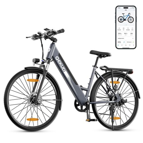 Qekud F26pro 26'' E-Bike, Elektrofahrrad Trekkingrad e-City Fahrrad Qekud K26 mit 36V 12.5Ah Lithium Batterie, 250W Motor mit APP