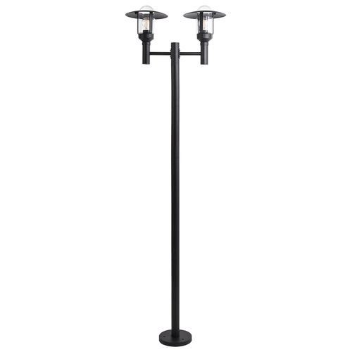 BELIANI Außenlaterne Schwarz aus Aluminium 2 Flammig 2 Lampen Mastleuchte Stehleuchte Außenleuchte Gartenlaterne Outdoor Modernes Design für Garten