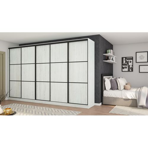 Schiebetürenschrank 5D/400 in Anderson Kiefer mit Premium-Beschlägen