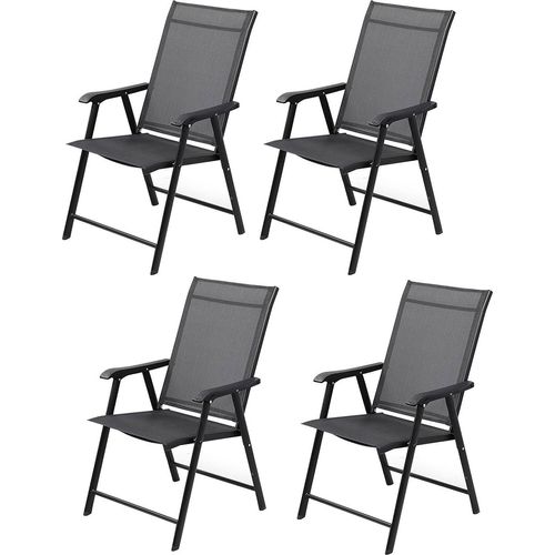 Gartenstühle 4 Stück Grau