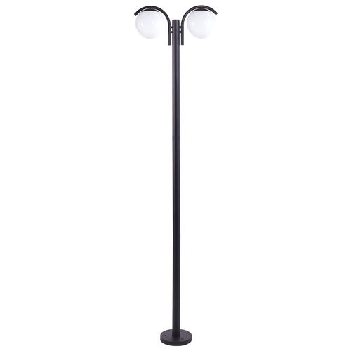 BELIANI Außenlaterne Schwarz aus Aluminium 2 Flammig 2 Lampen Mastleuchte Stehleuchte Außenleuchte Gartenlaterne Outdoor Modernes Design für Garten