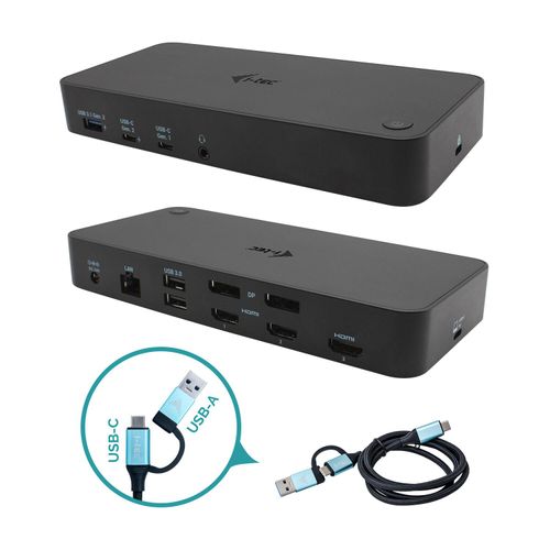 i-tec Docking Station USB-C Thunderbolt 3x4K con Power Delivery 100W Nero