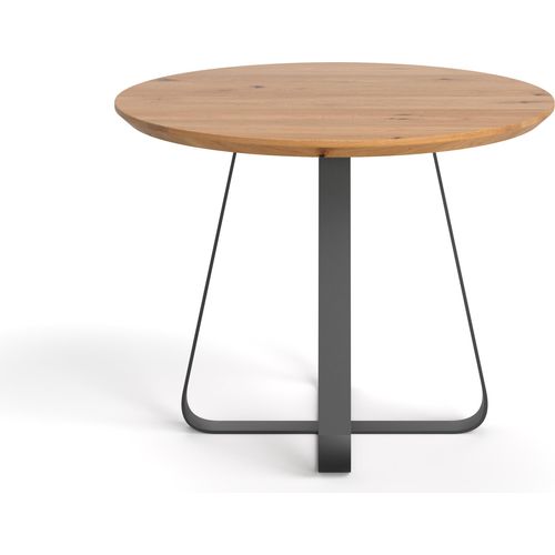 Industrieller runder Loop-Tisch, 110 cm, Eiche