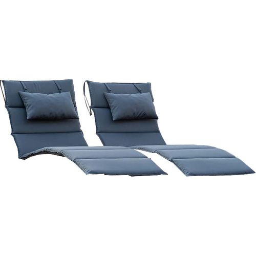 HOME DELUXE - Polsterauflagen TAIGA - 2x Auflage,Farbe: Anthrazit, ca. 190 x 60 x 4 cm I Sitzkissen, Polster, Auflagen