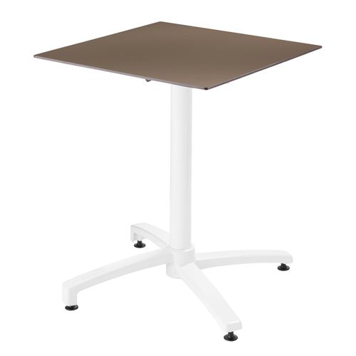 Gartentisch 60 x 60 cm neigbar, taupe laminiert - Oviala Opéra