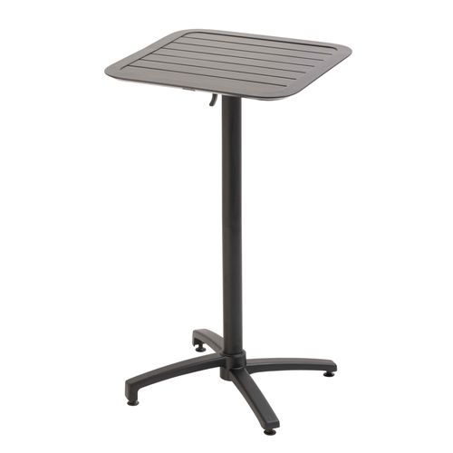 Stehtisch 60x60 cm neigbar aus schwarzem Aluminium - Oviala Almada