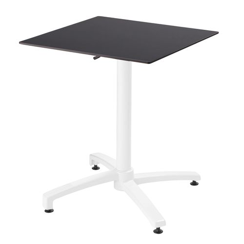 Gartentisch 60 x 60 cm neigbar, schwarze Laminatplatte - Oviala Opéra
