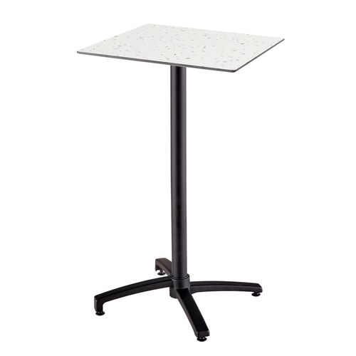 Hoher Gartentisch 60x60 cm, neigbar, mit Terrazzo-Laminat - Oviala Opéra