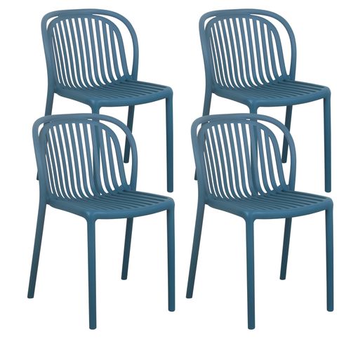 Set mit 4 Terrassenstühlen aus blaugrünem Kunststoff - Oviala Copenhague