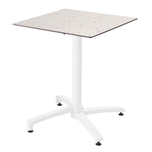 Gartentisch 60 x 60 cm neigbar, mit Terrazzo-Fleckmuster laminiert - Oviala Opéra
