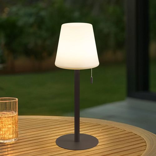 Lindby LED-Akkulampe Azalea, weiß/braun, 45 cm, CCT, IP44