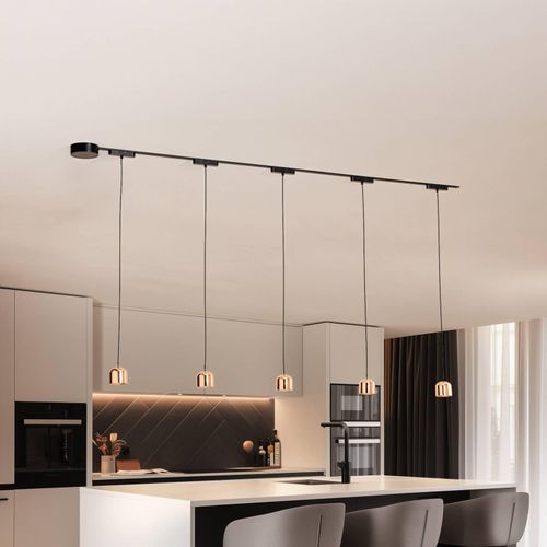 Schienensystem Lumaro, Pendel, 5-flg., gold, 48V, dimmbar