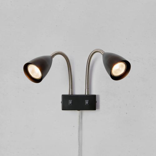 Markslöjd Wandleuchte Ciro, schwarz, Metall, Stecker, GU10