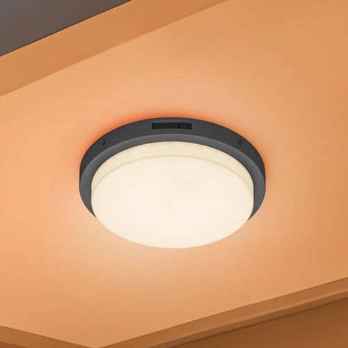LED-Außenwandleuchte Bermejo, rund, Sensor, CCT, anthrazit