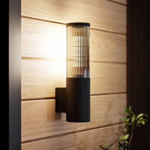 Außenwandleuchte Salle, Höhe 31 cm, schwarz, Aluminium