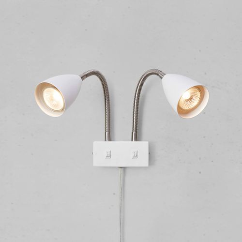Markslöjd Wandleuchte Ciro, weiß, Metall, Stecker, GU10