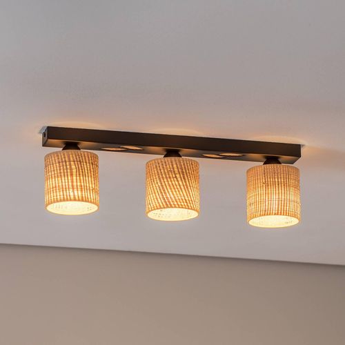 Deckenlampe Adeline Rattanschirme 3-fl. lang