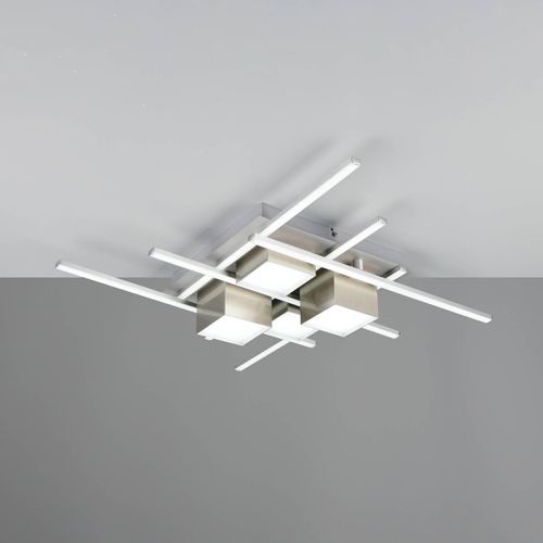 LED-Deckenlampe Roger, nickel matt, Metall, CCT, Fernbed.