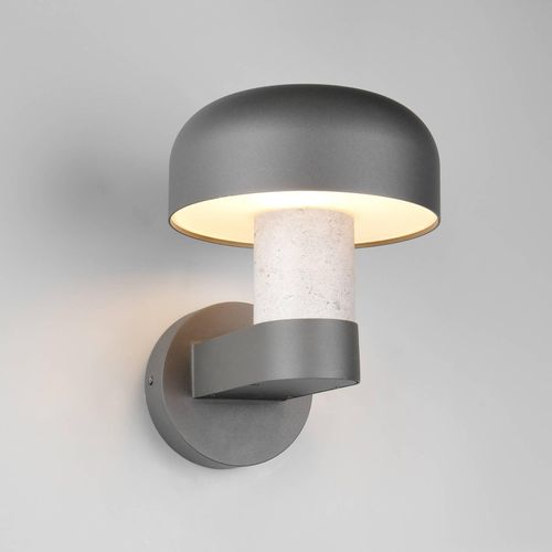 Außenwandleuchte Fraser, grau/Betonoptik, Alu, IP54, E27