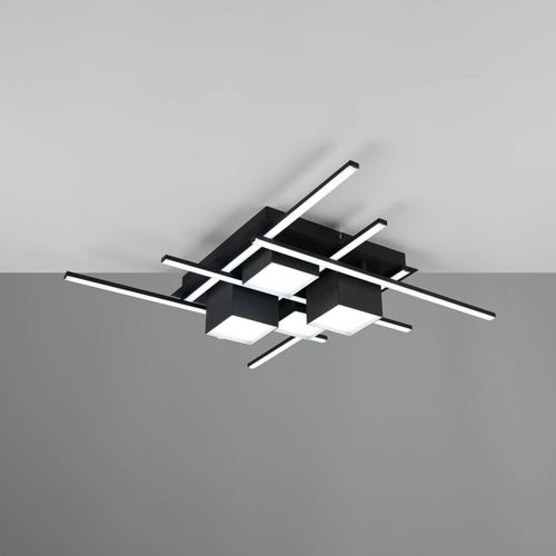 LED-Deckenlampe Roger, schwarz matt, Metall, CCT, Fernbed.