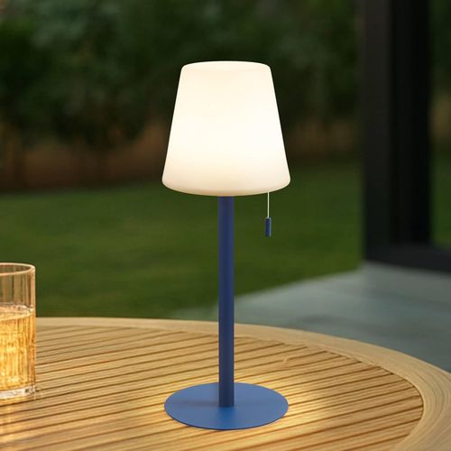 Lindby LED-Akkulampe Azalea blau Alu CCT höhenverstellbar