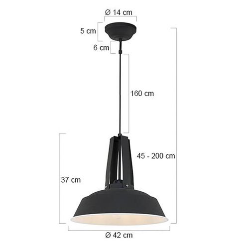Hängeleuchte Eden, schwarz, Metall, E27-Fassung