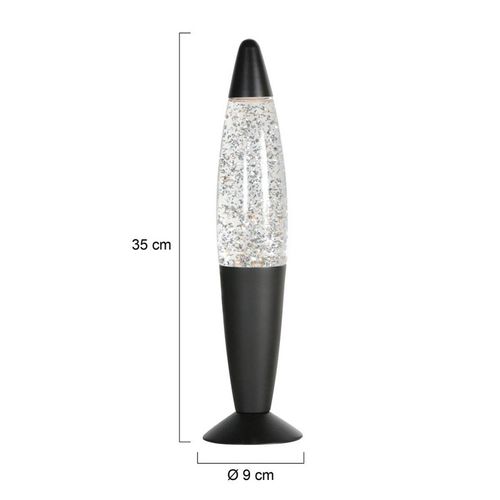 Tischlampe Volcan 4187, schwarz, Glittereffekt, E14