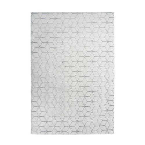 Hochflorteppich Weiß / Anthrazit 80cm x 150cm