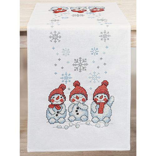 Stickläufer "3 Schneemänner"