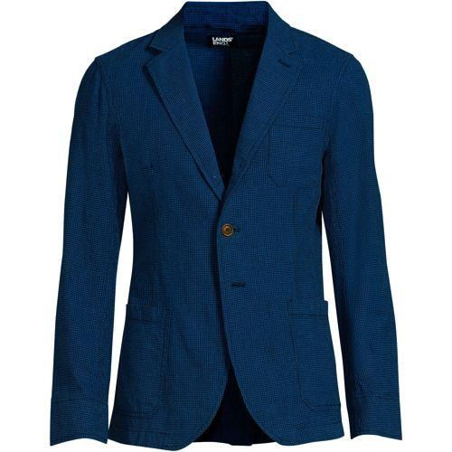 Sakko aus Leinen/Baumwoll-Mix, Herren,  Blau, by Lands' End
