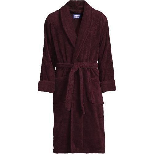 Bademantel aus türkischem Frottee, Herren,  Rot, Baumwolle, by Lands' End