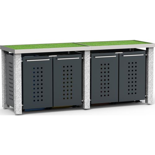 Mülltonnenbox Typ-SW, 4x 120l, Türfarbe Anthrazit