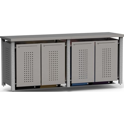 Müllbox Typ-ND, 4x 240l, Türfarbe Edelstahl