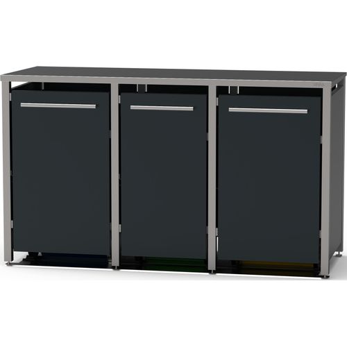Mülltonnenbox Typ-MD, 2x 240l + 1x 120l, Türfarbe Anthrazit