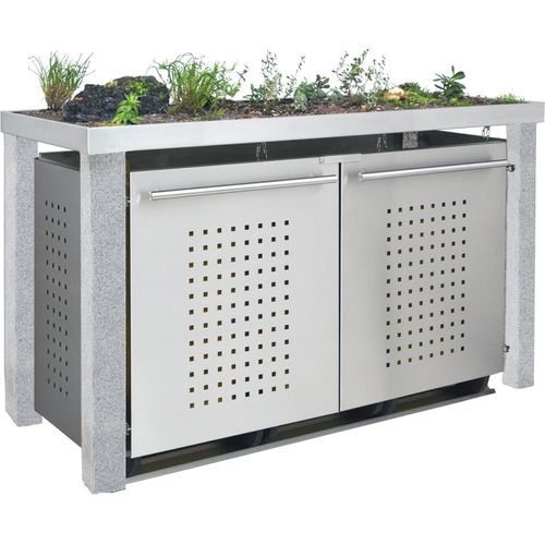 Müllbox Typ-SW, 2x 240l, Türfarbe Edelstahl