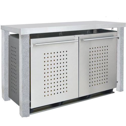Müllbox Typ-SD, 3x 120l, Türfarbe Edelstahl