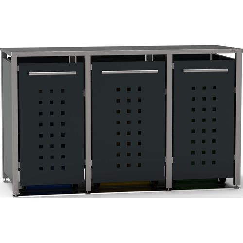 Mülltonnenbox Typ-MD, 1x 240l + 2x 120l, Türfarbe Anthrazit