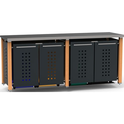 Mülltonnenbox Typ-HD, 4x 120l, Türfarbe Anthrazit