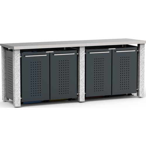 Müllbox Typ-SD, 4x 120l, Türfarbe Anthrazit